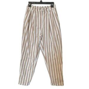 Urban Outfitters Cotton Striped Percy Pleated High-Rise Tapered Pants 6